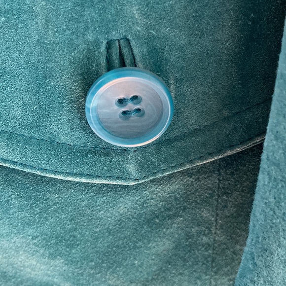 NWT Terry Lewis Suede Jacket Teal - Picture 6 of 10
